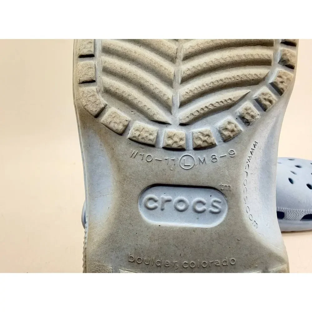 Crocs Classic Clogs Light Blue Unisex Slip On Comfort Shoes Size M8 W10 Used